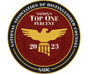 National Association of Distinguished Counsel - Nation's TOP ONE Percent 2023